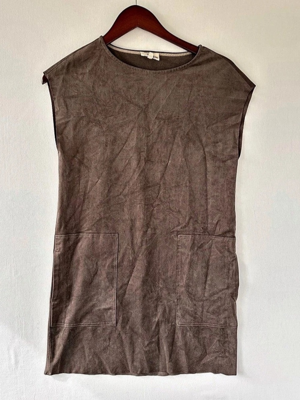 Aritzia Wilfred Free Faux Suede Oversized Pocket Mini Dress Womens XXS Ren Fair